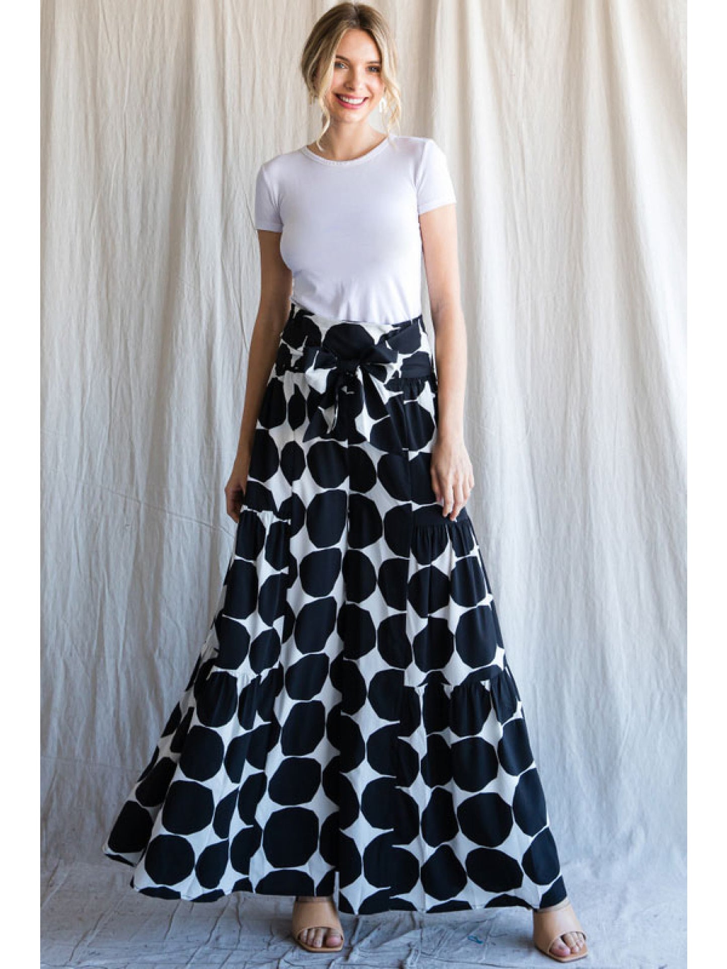 Black Polka Dot Palazzo Pants