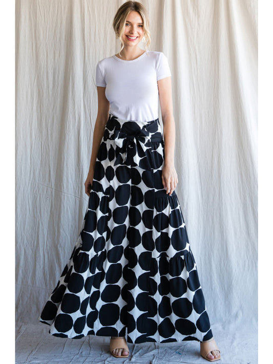 Midnight Dots Wide-Leg Pants