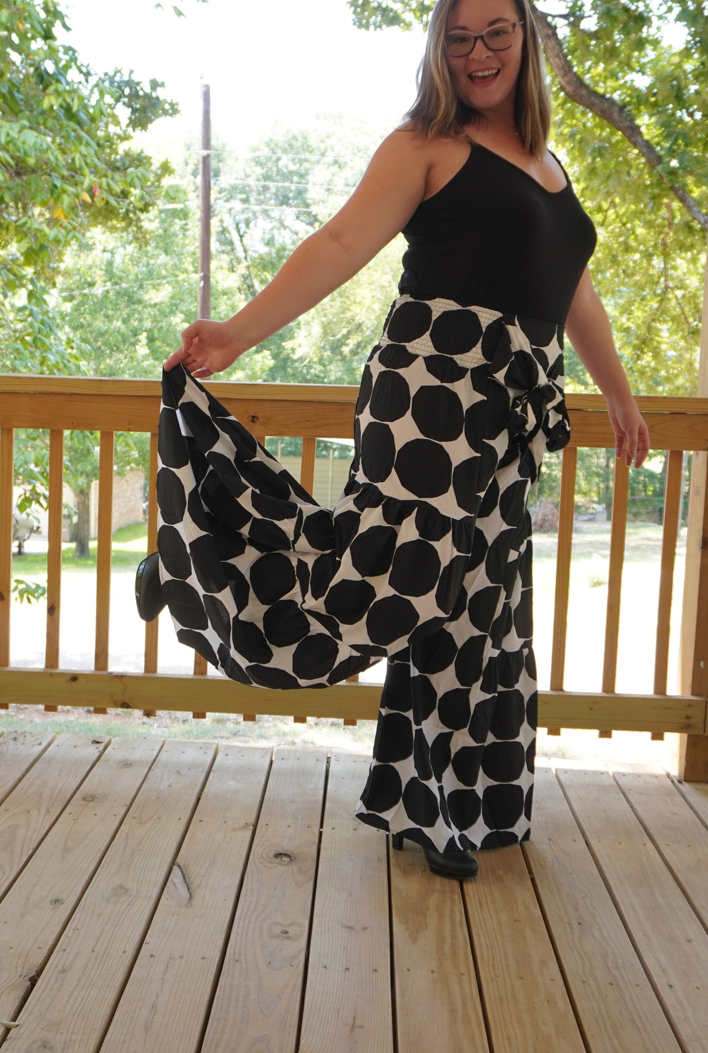 Black Polka Dot Palazzo Pants