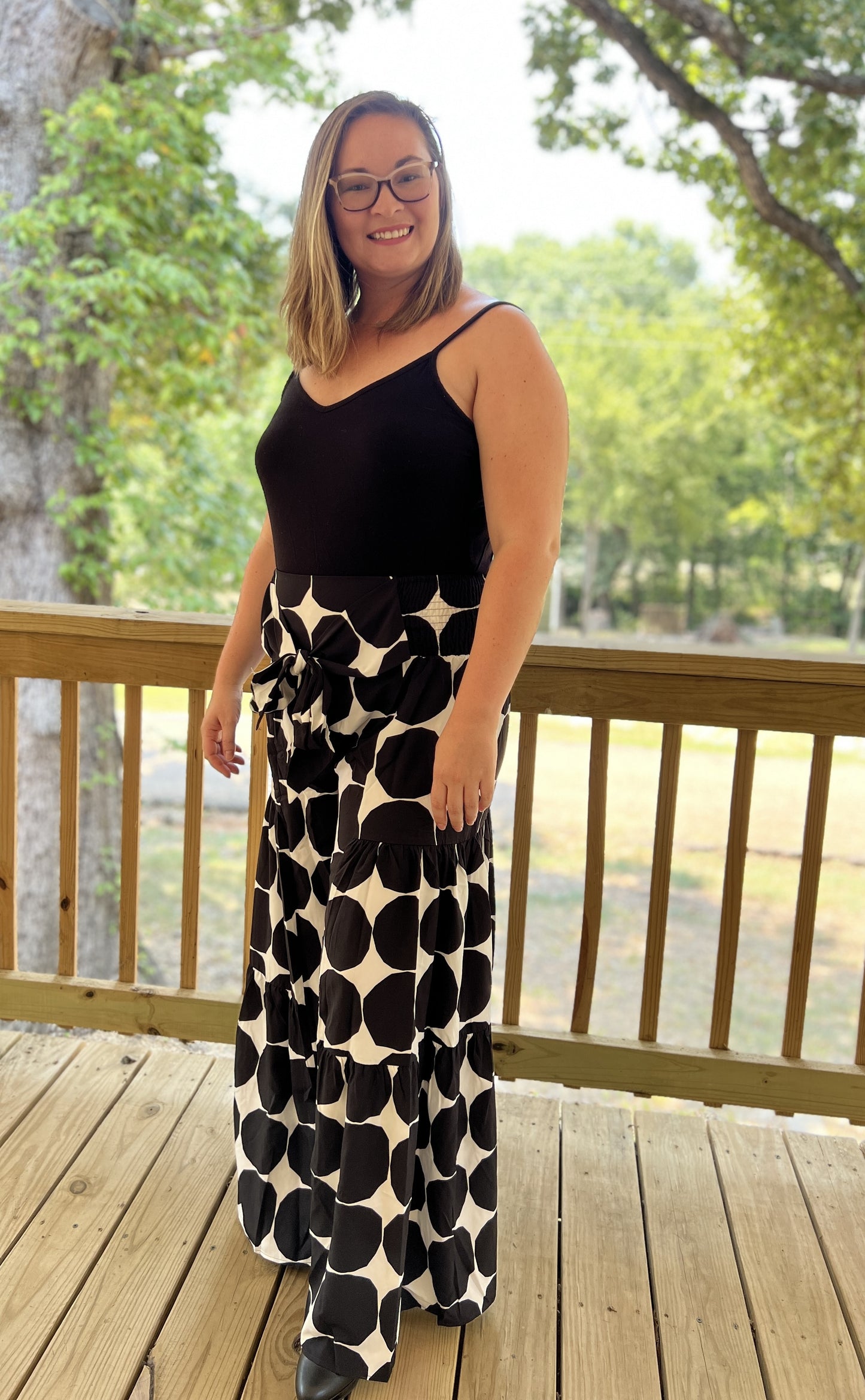 Black Polka Dot Palazzo Pants