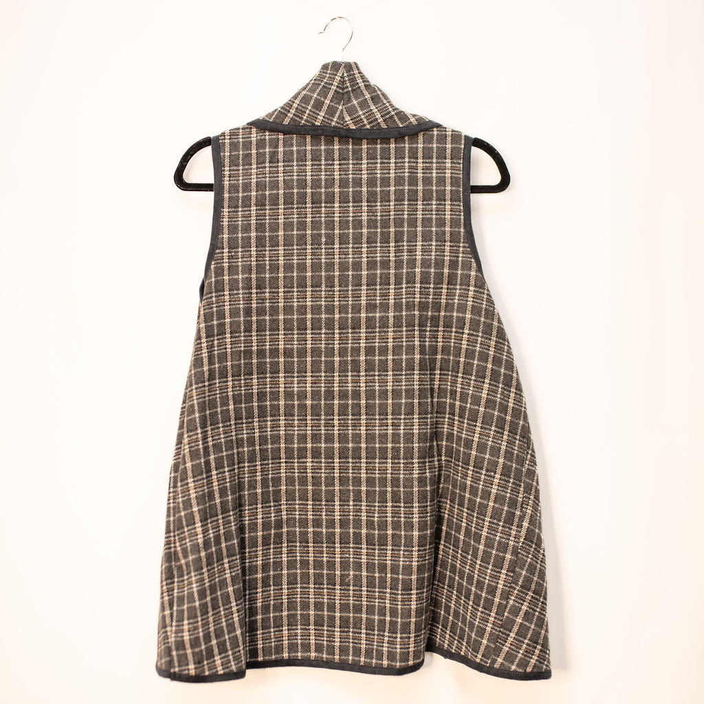 Autumn Avenue Plaid Drape Vest