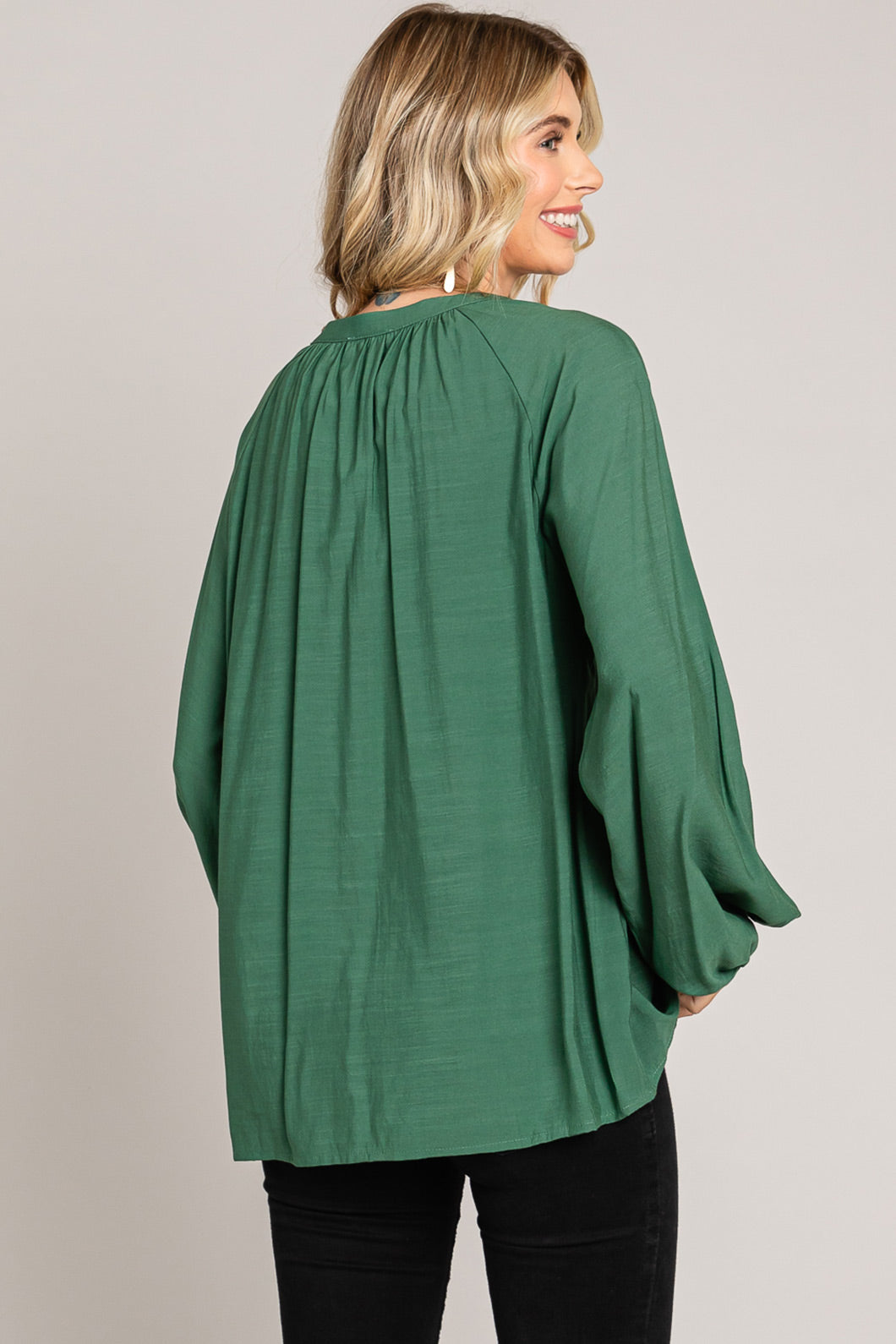 Embroidery Detailed Front Pullover Top