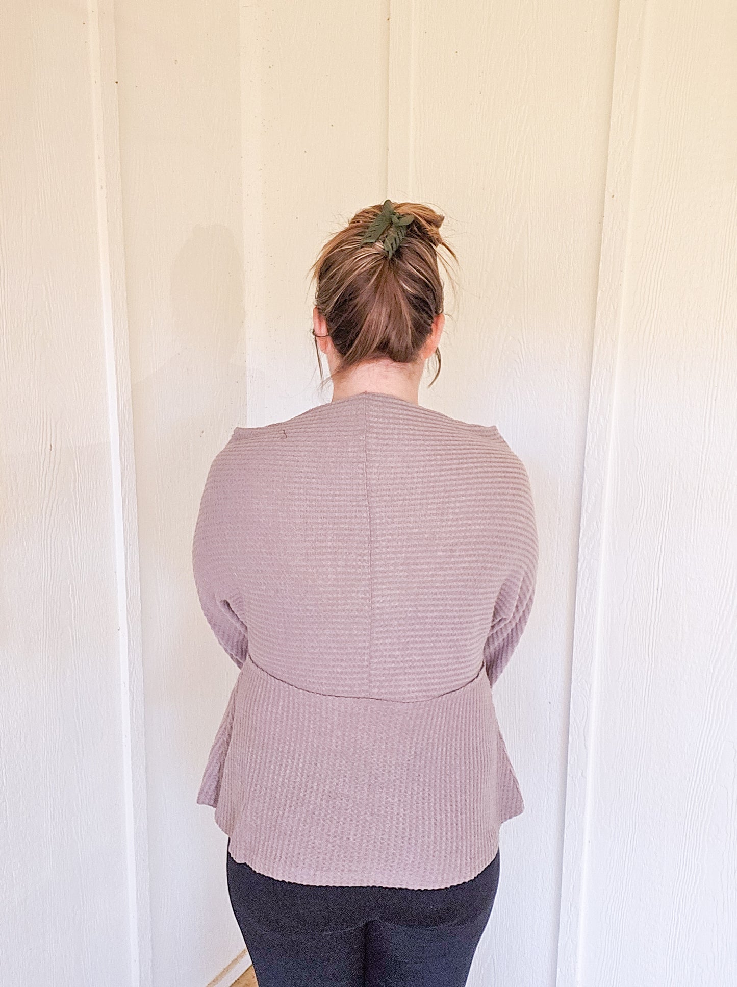 SOFTEST Earth-Toned, Flare-Sleeve Top