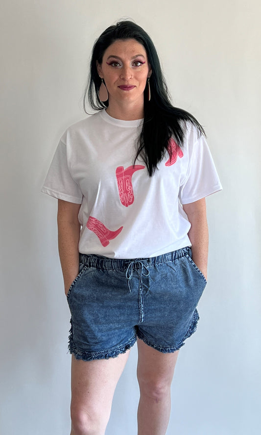 Hot Pink Boots Graphic Tee