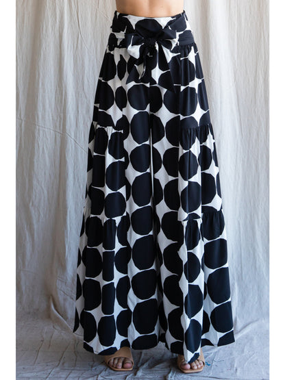 Midnight Dots Wide-Leg Pants