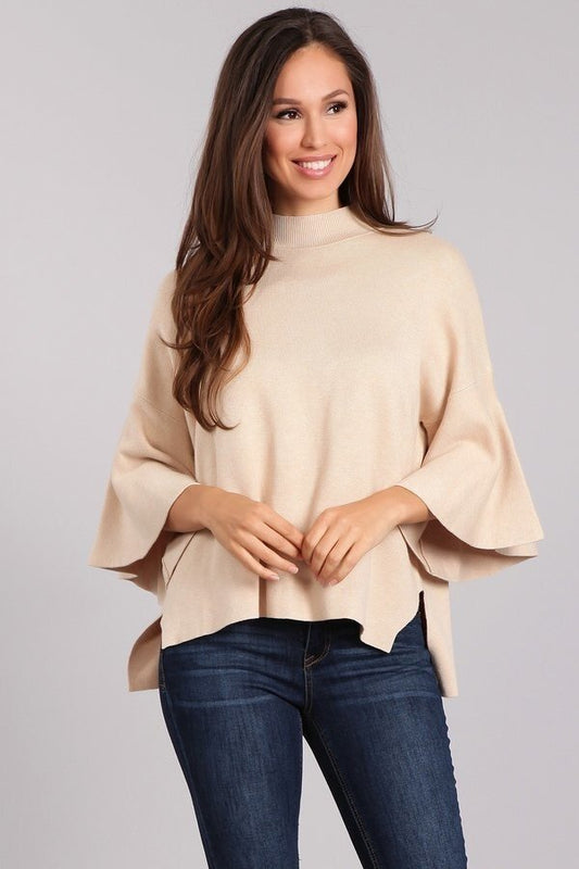 Bell Sleeve Sweater - Classic Color