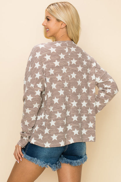 Star Print Top - Long Sleeves