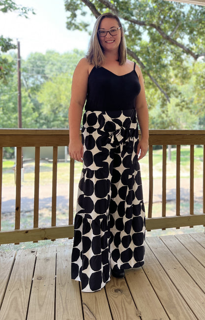 Midnight Dots Wide-Leg Pants