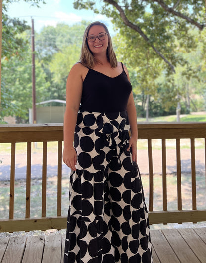 Midnight Dots Wide-Leg Pants