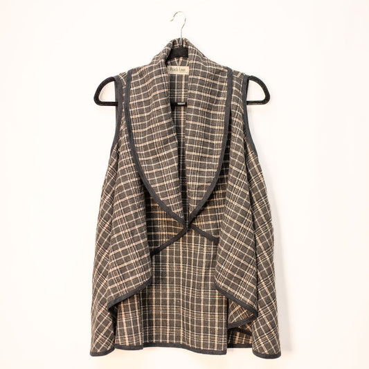 Autumn Avenue Plaid Drape Vest