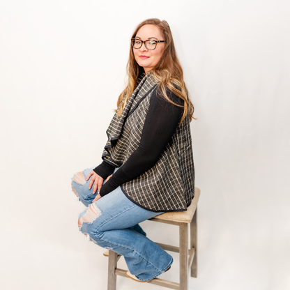 Autumn Avenue Plaid Drape Vest