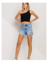 Distressed Shorts with Side Slits