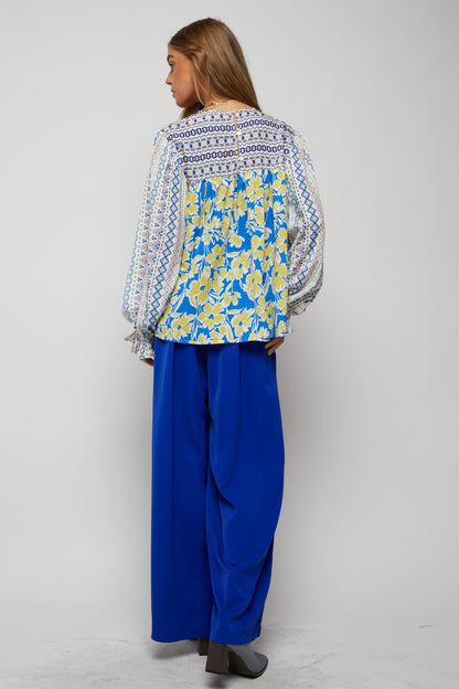 Flower Printed Puff Sleeve Babydoll